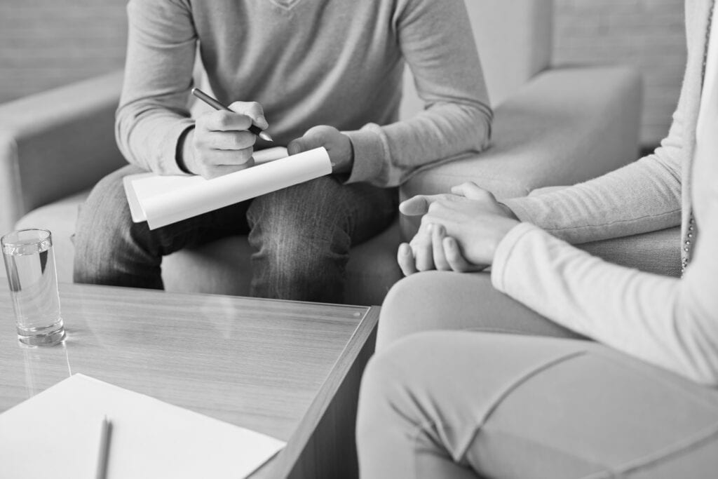 Young woman visiting her psychologist